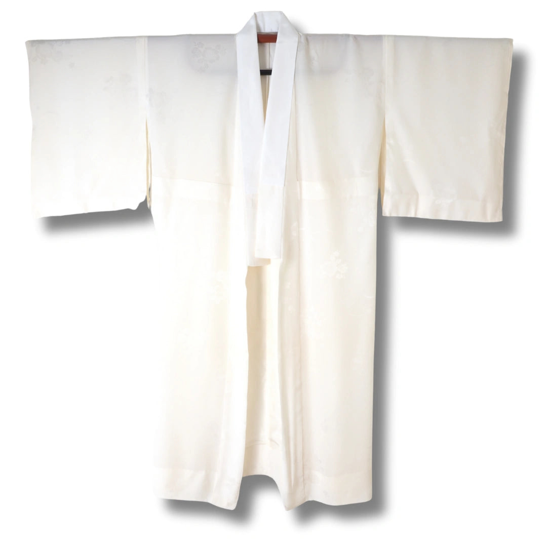 Vintage Damen Naga-Juban Creme mit Blumen