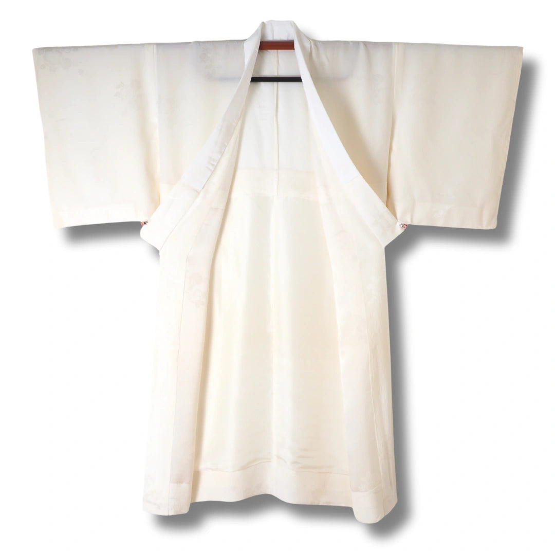 Vintage Damen Naga-Juban Creme mit Blumen
