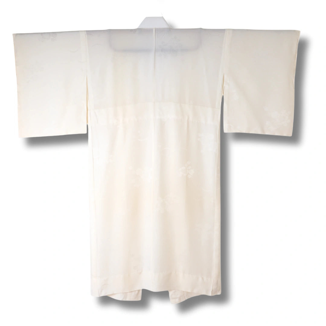 Vintage Damen Naga-Juban Creme mit Blumen