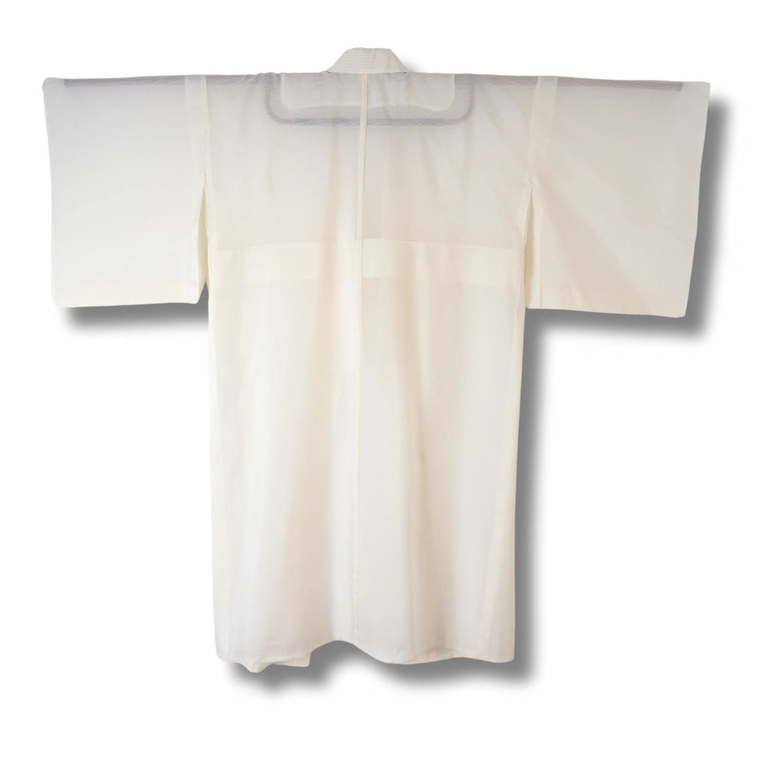 Vintage Damen-Juban in Creme mit Streifen – transparenter Unterkimono