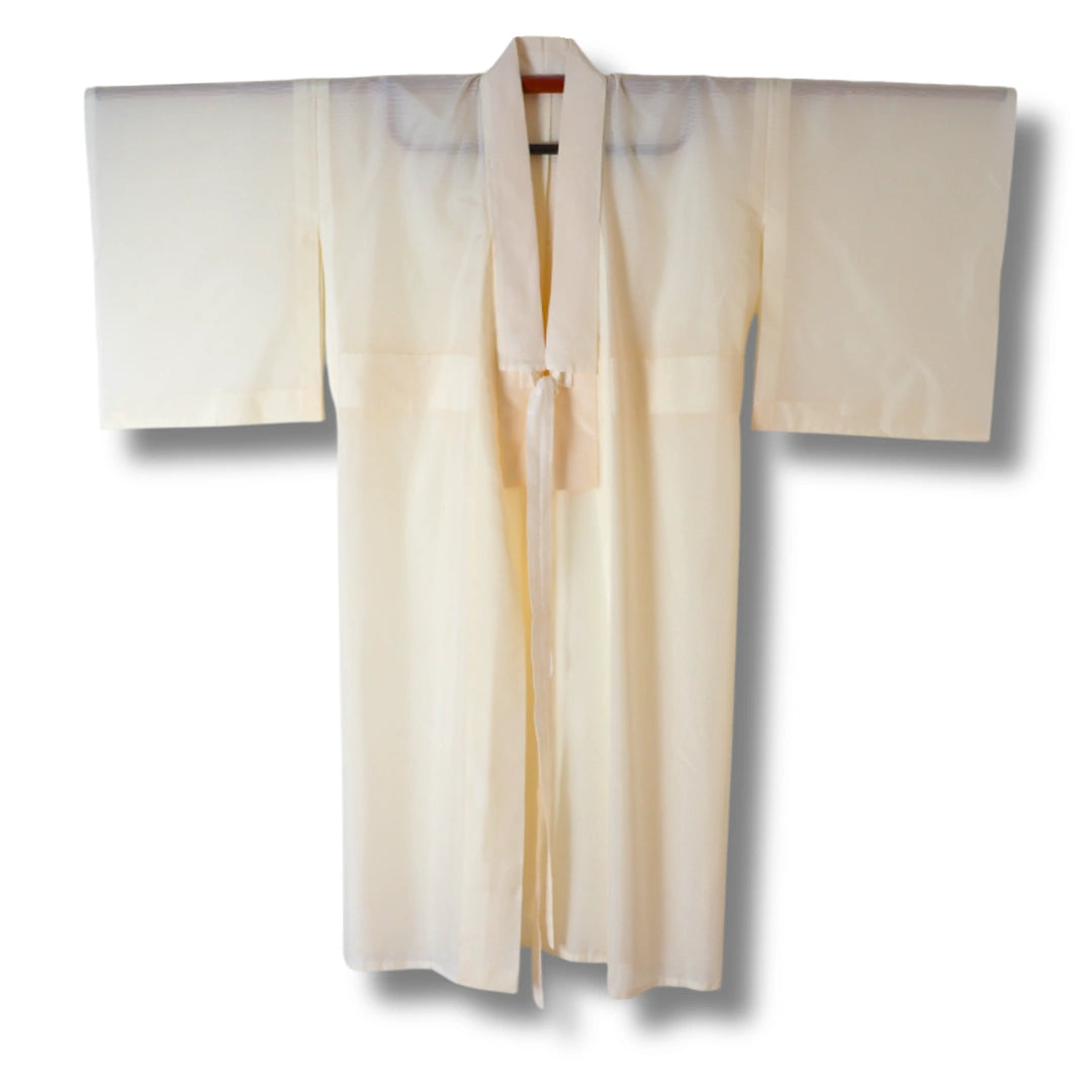 Vintage Damen Naga-Juban Elfenbein transparent
