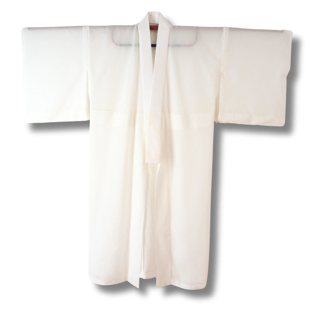 Vintage Damen Naga-Juban creme transparent mit Streifen