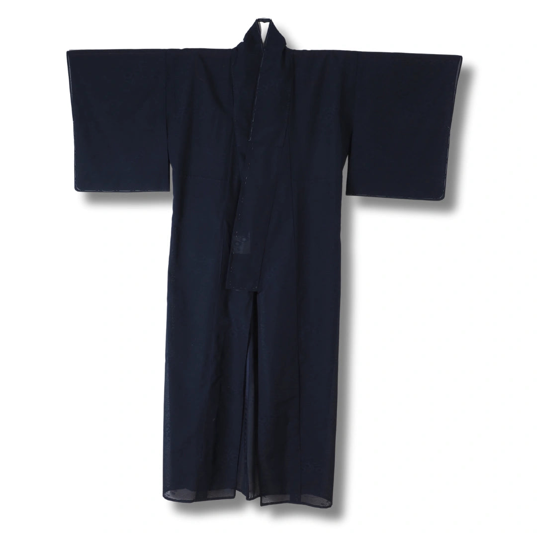 Vintage Iromuji Damen Kimono in Dunkelblau transparent
