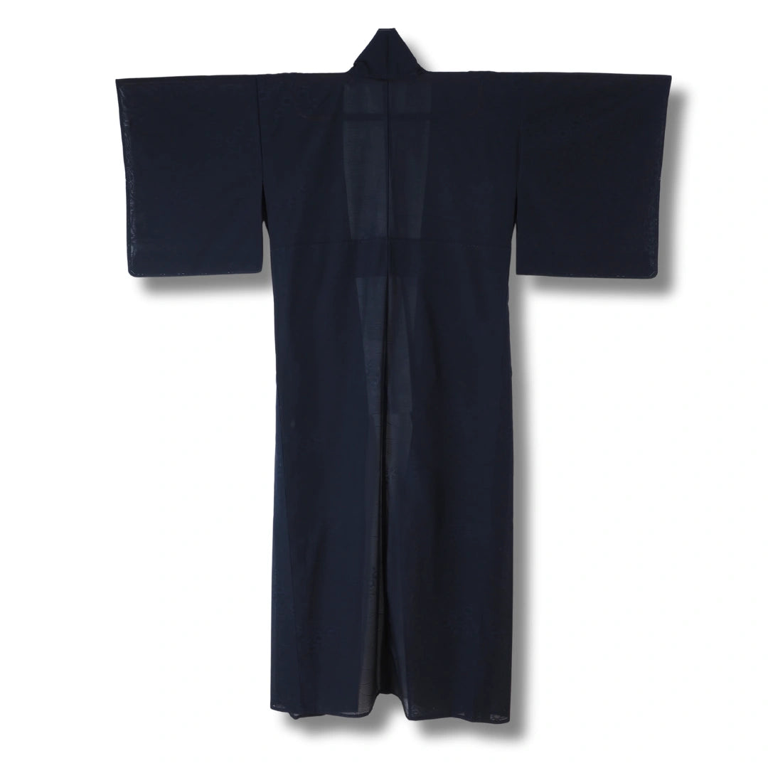 Vintage Iromuji Damen Kimono in Dunkelblau transparent
