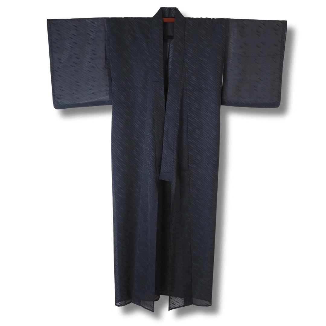 Vintage Damen Iromuji Kimono Dunkelgrau – transparent