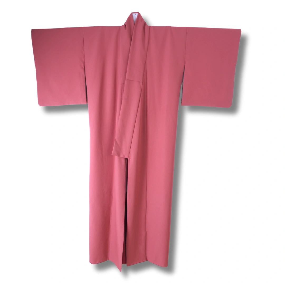 Vintage Damen Iromuji Kimono altrosa einfarbig