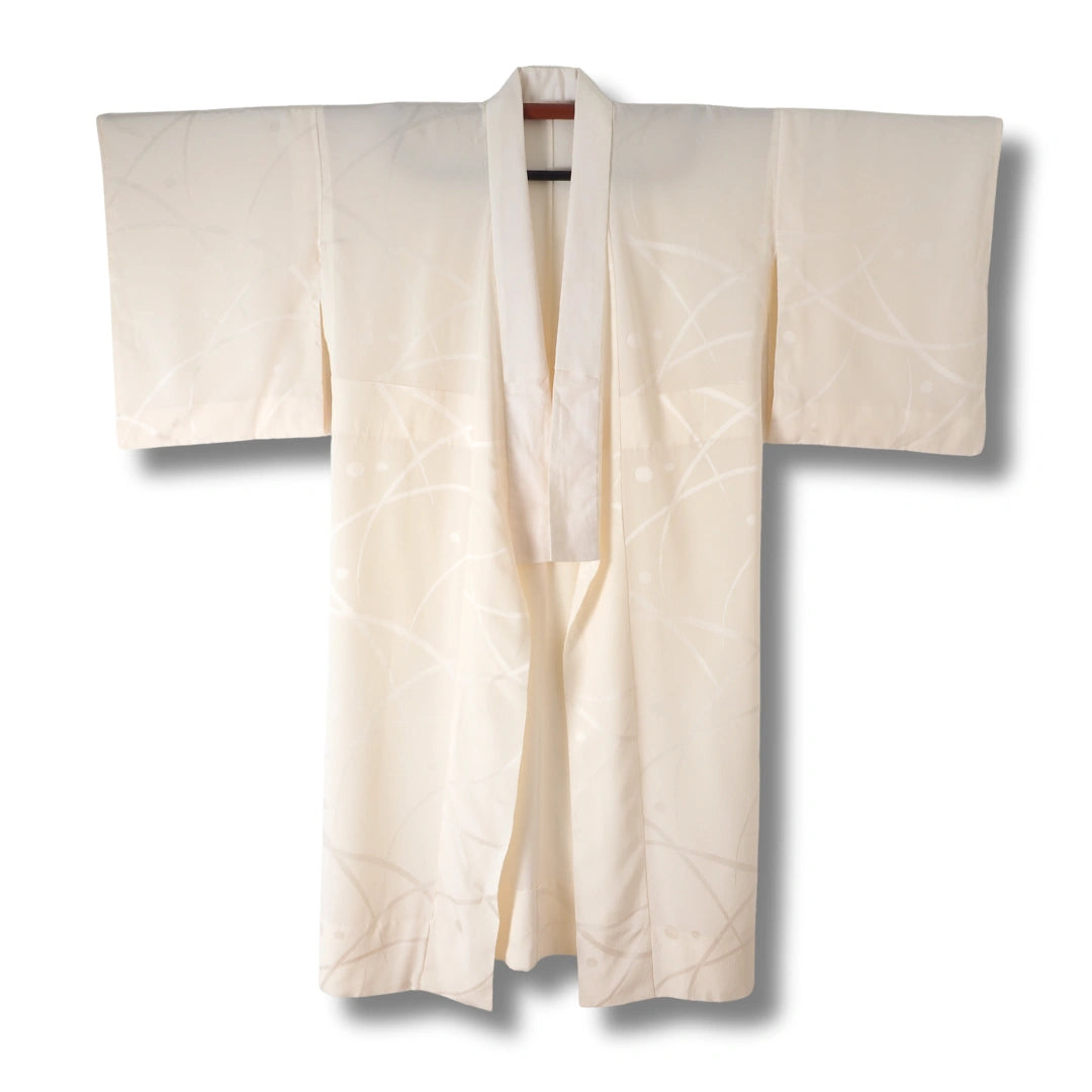 Vintage Damen Naga Juban Creme Streifen