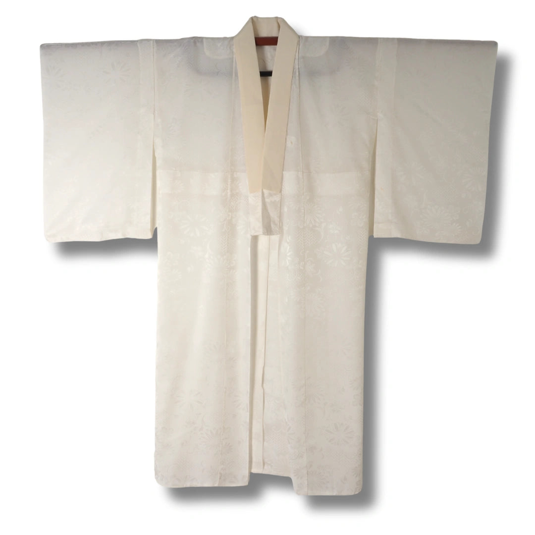Vintage Damen Naga Juban – Creme mit Muster