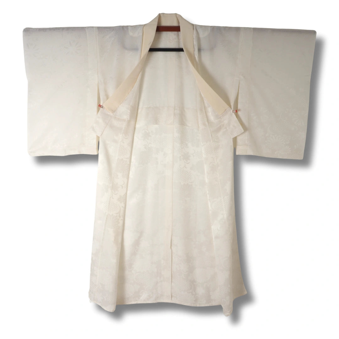 Vintage Damen Naga Juban – Creme mit Muster