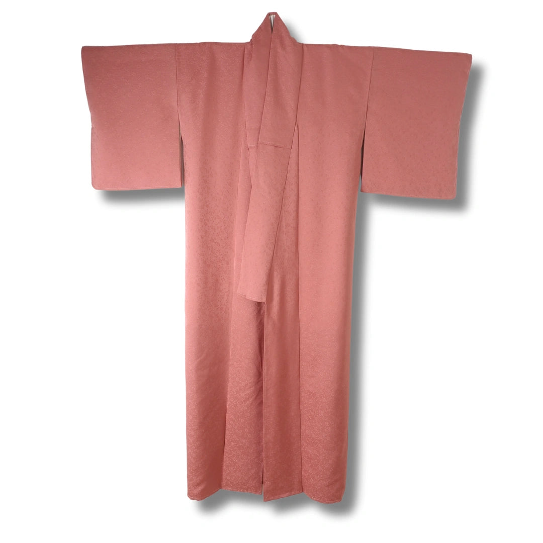 Vintage Damen Kimono in Pfirsich mit Arabeskenmuster