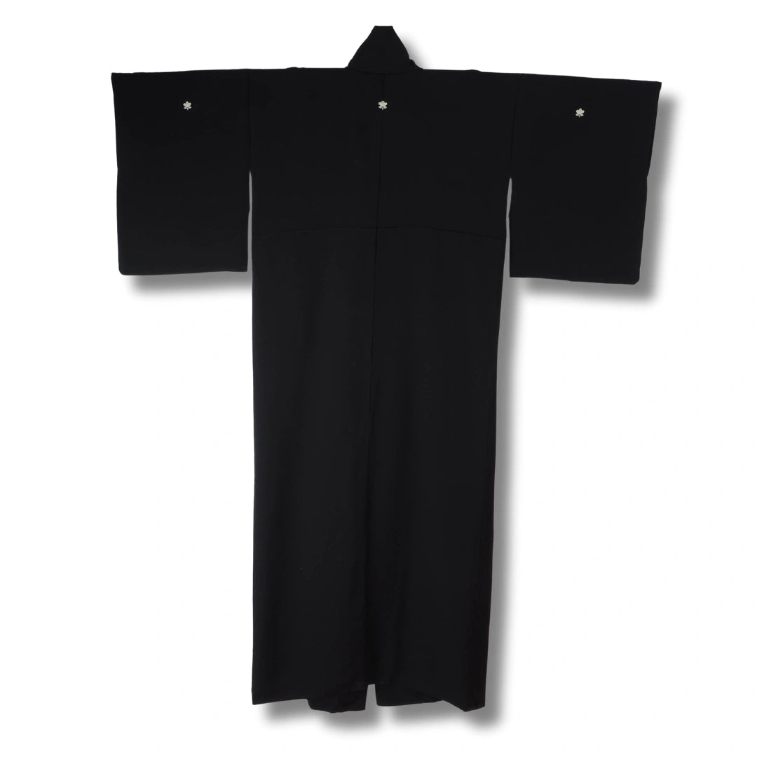 Vintage Damen Mofuku Kimono in Schwarz