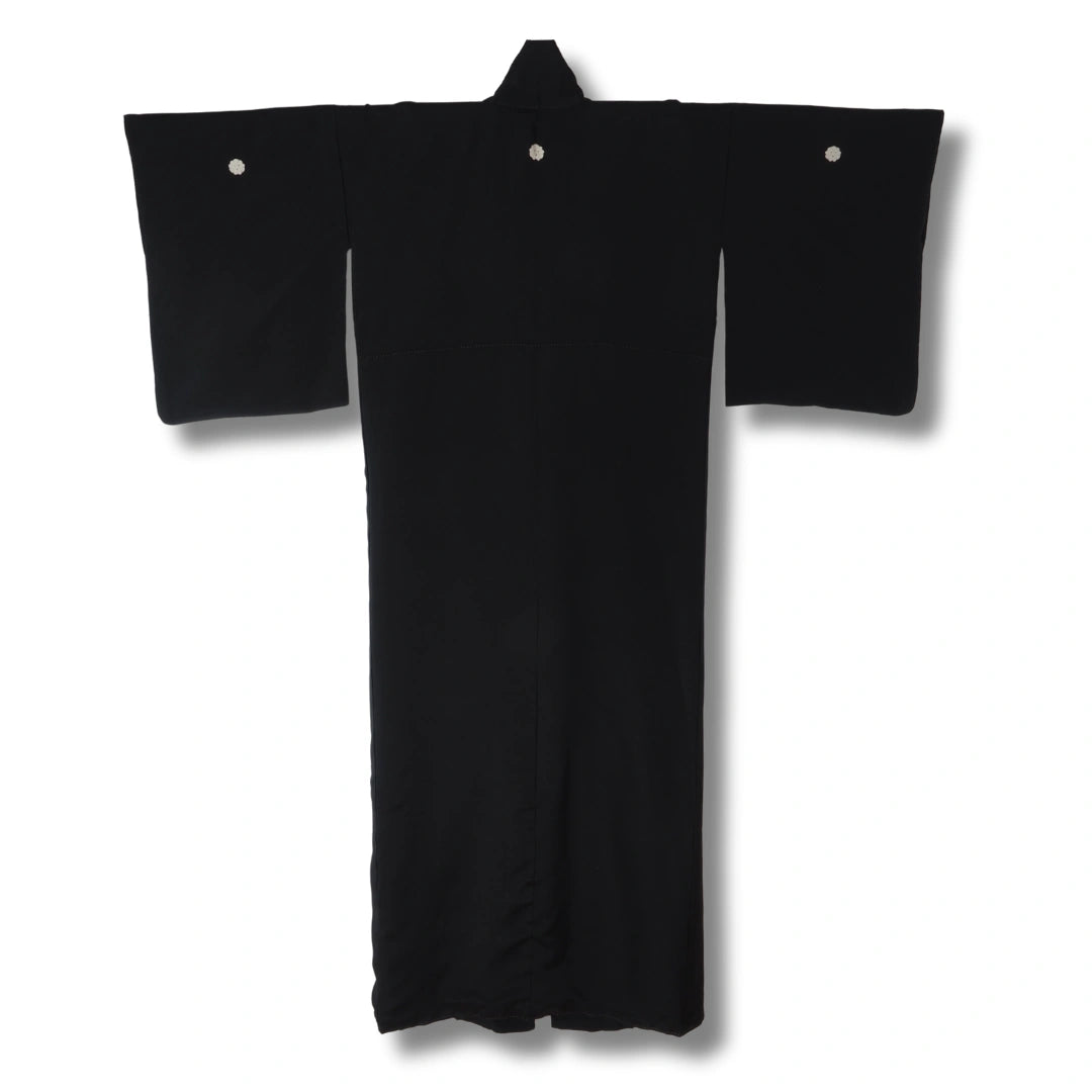Vintage Damen Mofuku Kimono in Schwarz