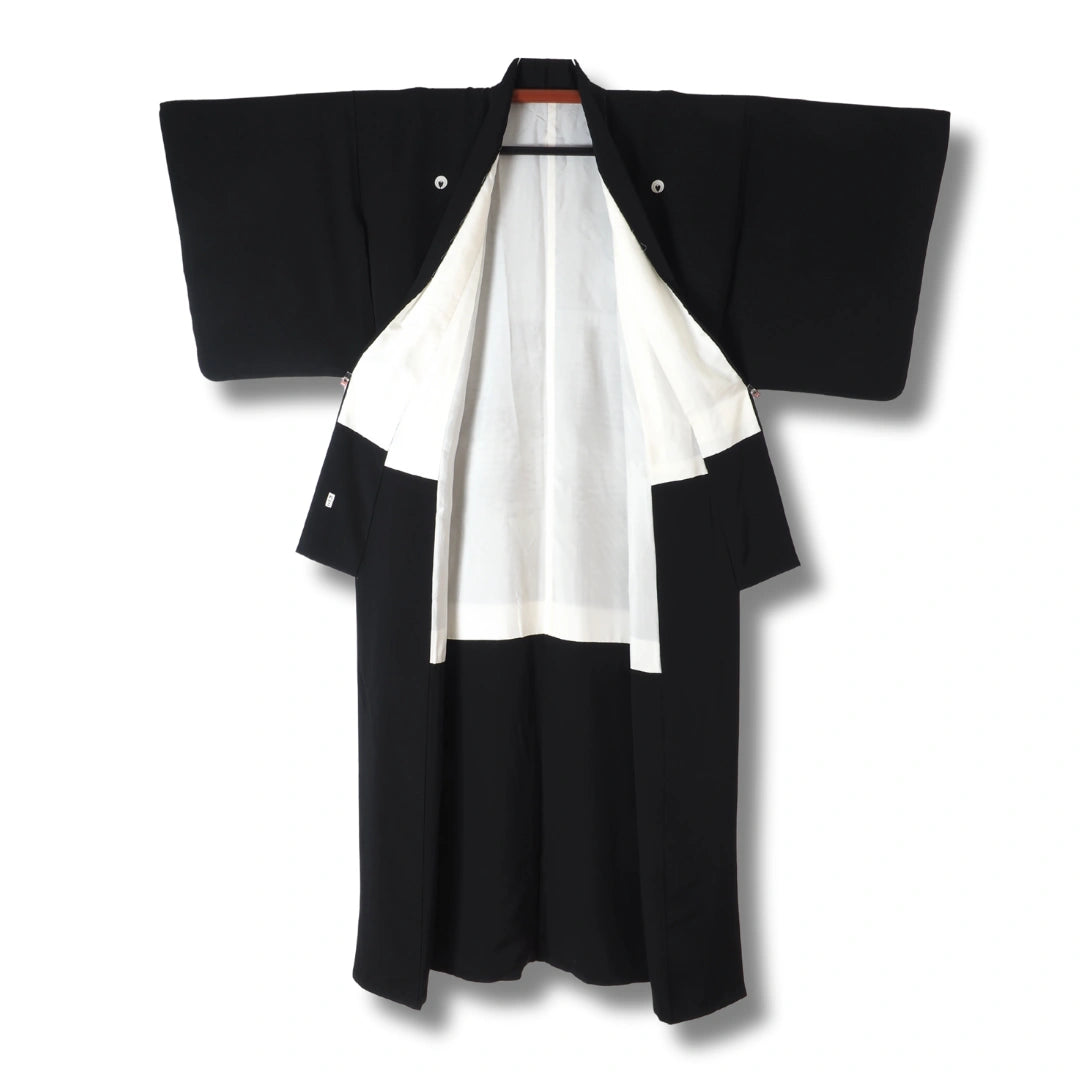 Vintage Damen Mofuku Kimono Schwarz 