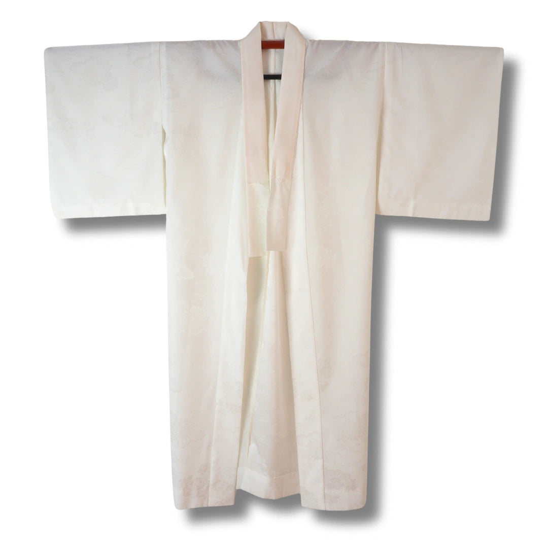 Vintage Damen Naga-Juban Weiß mit Blumenmuster