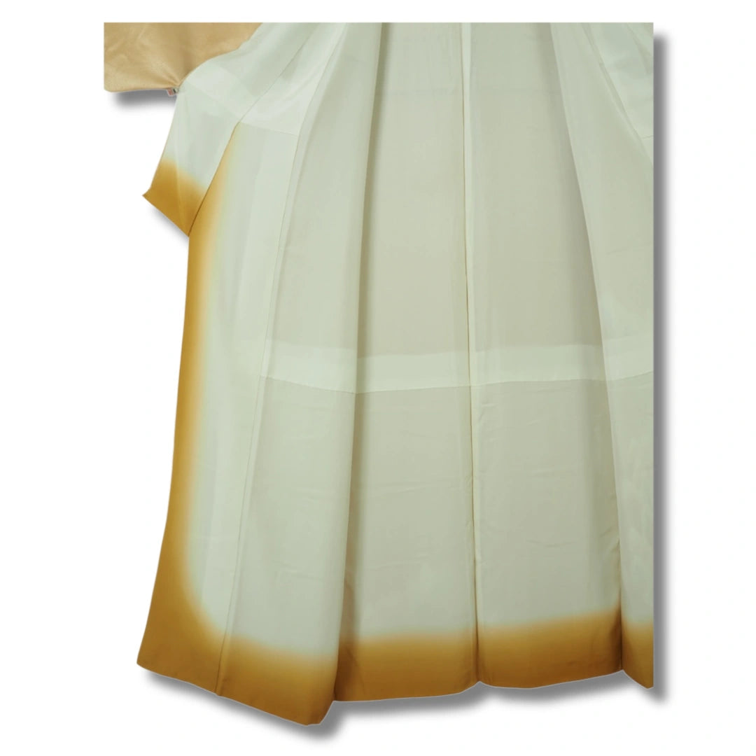Vintage Damen Kimono gold Blätter