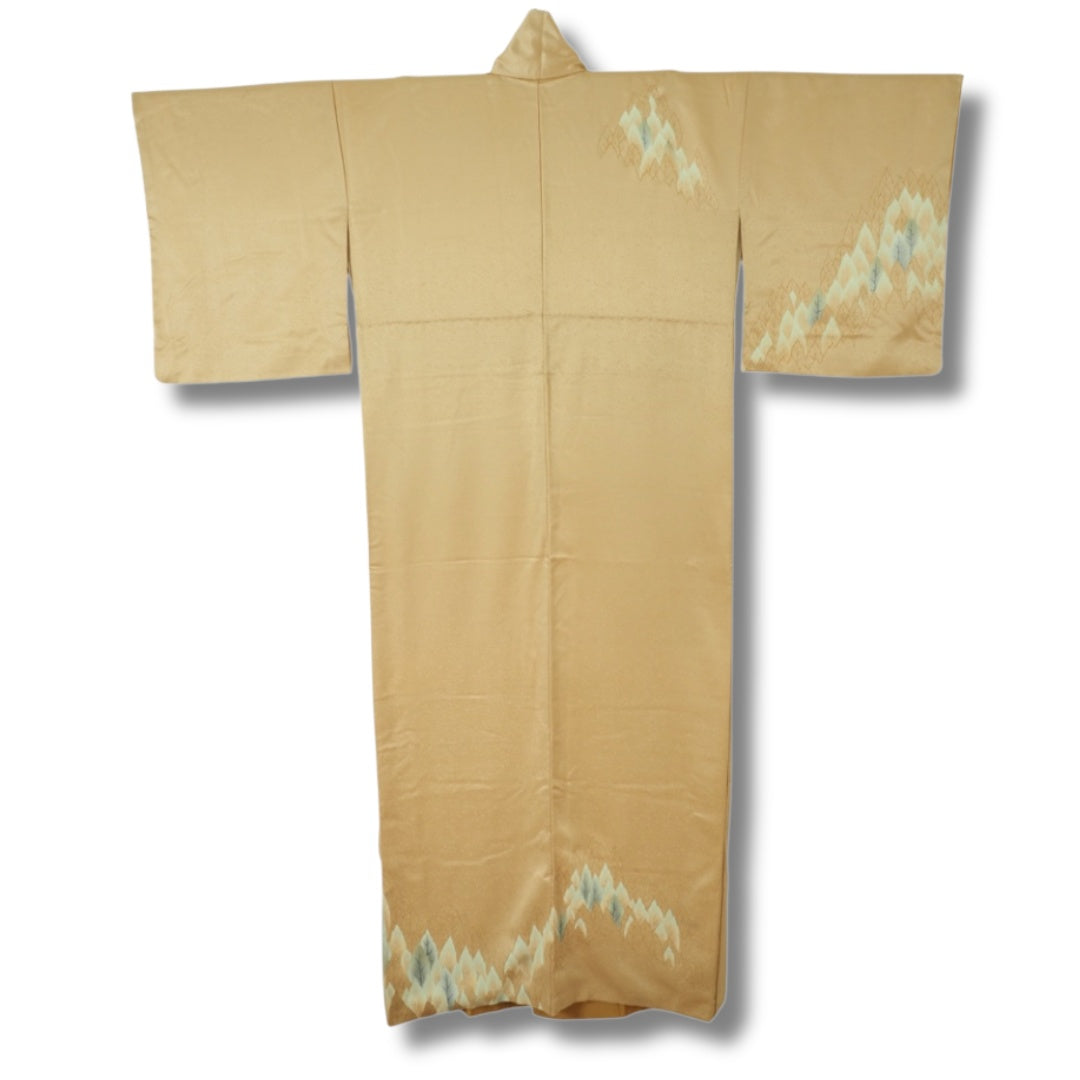 Vintage Damen Kimono gold Blätter