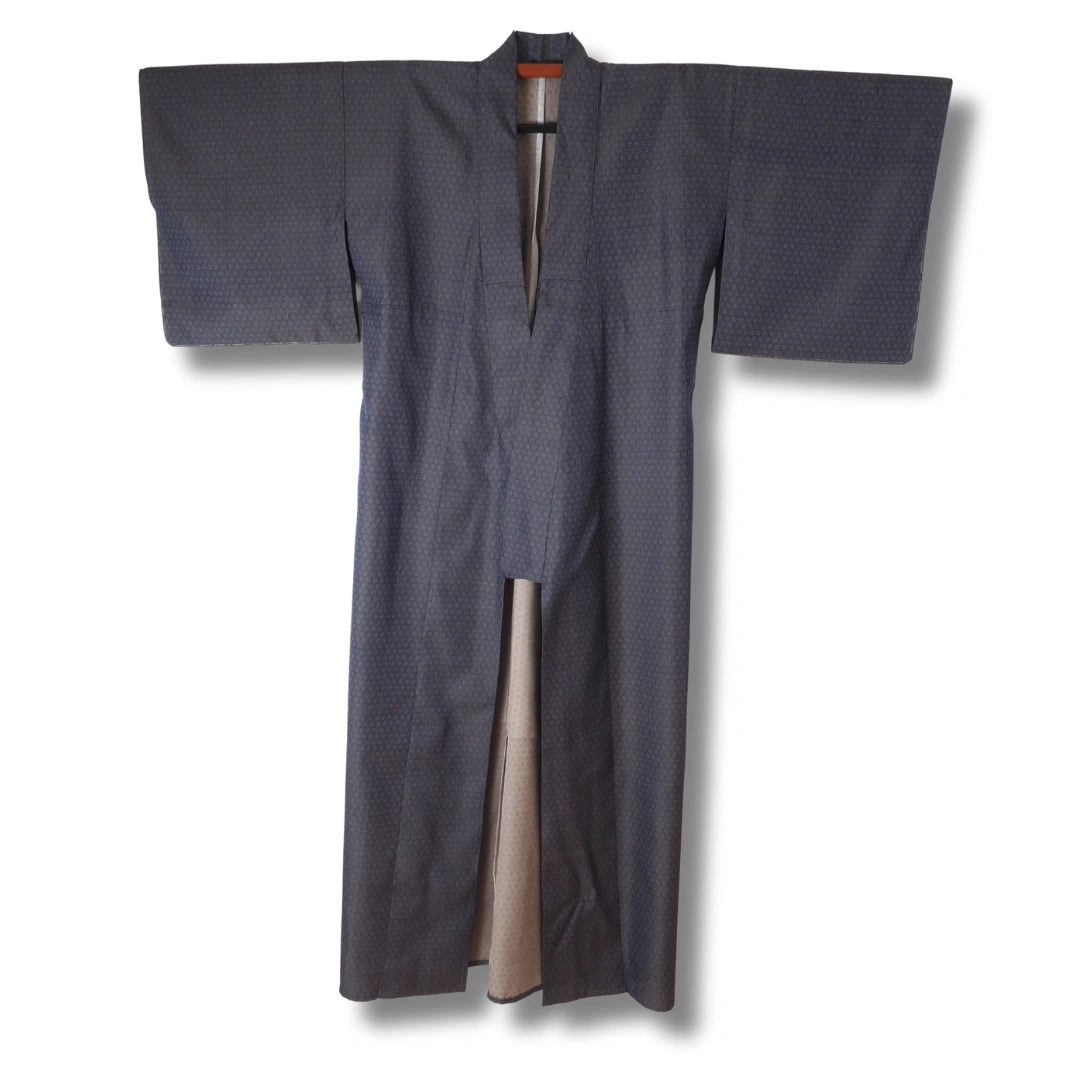 Vintage Damen Iromuji Kimono Graublau mit Blumen