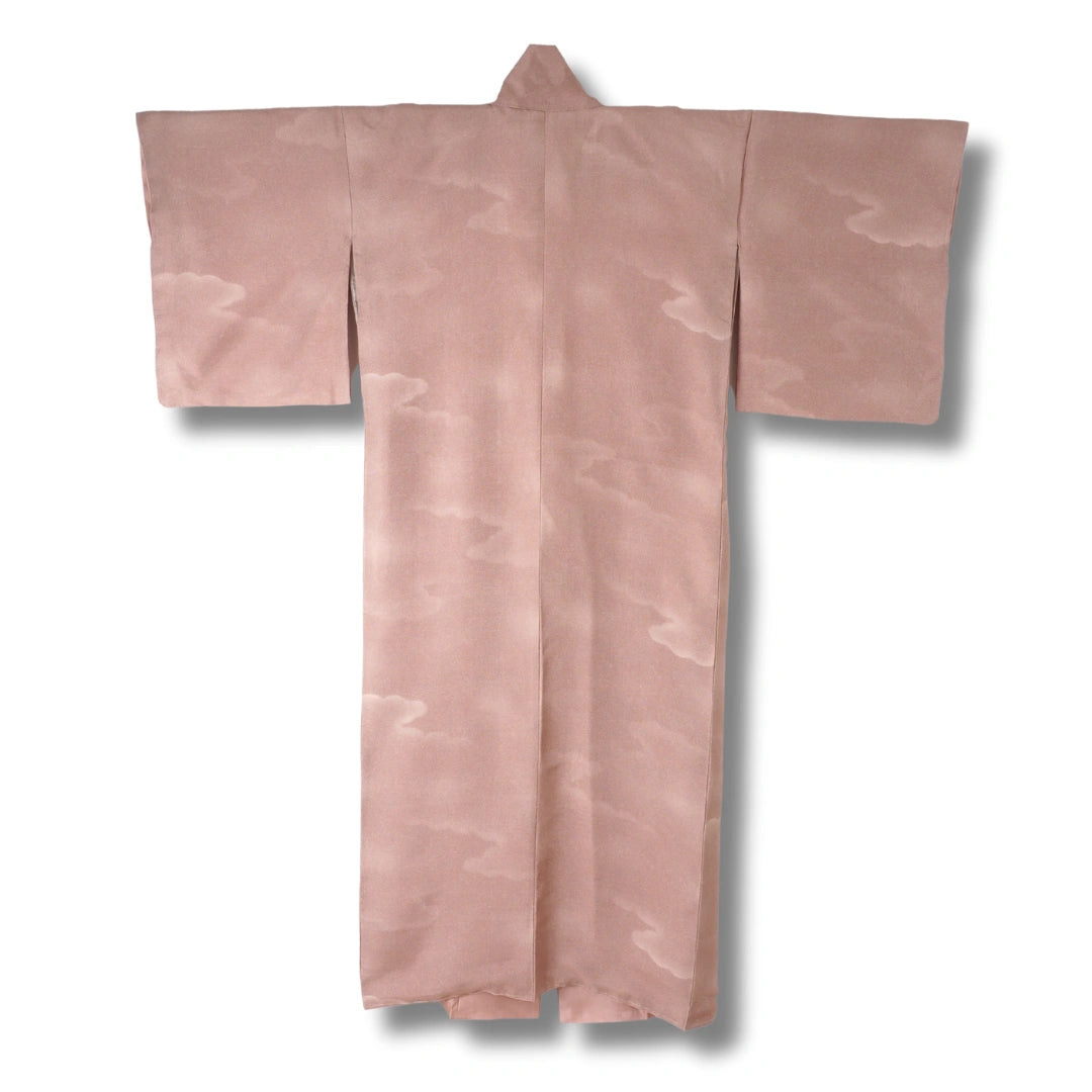 Vintage Damen Kimono hellbraun mit Wolkenmuster