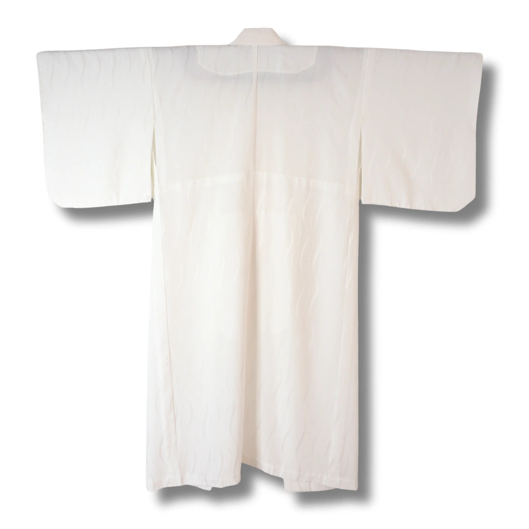 Vintage Damen-Juban Creme mit feinem Wellenmuster