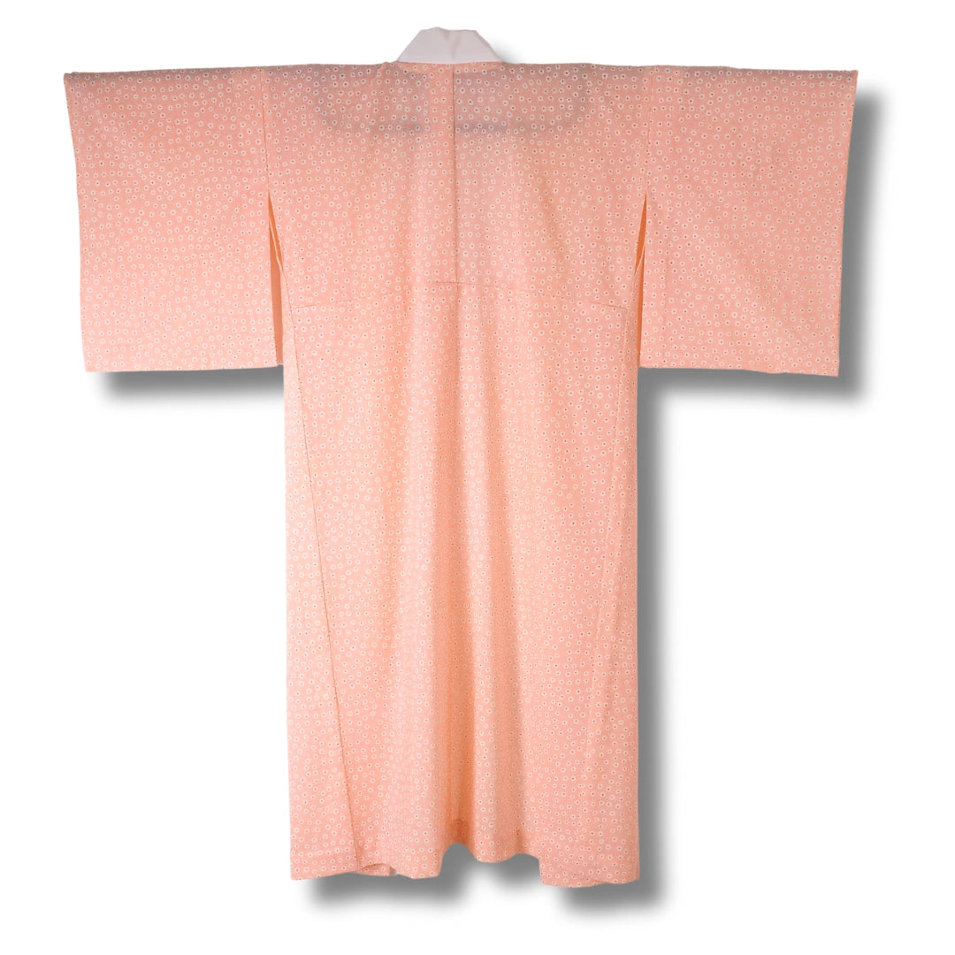Vintage Damen Naga-Juban – Apricot mit Blumenmuster