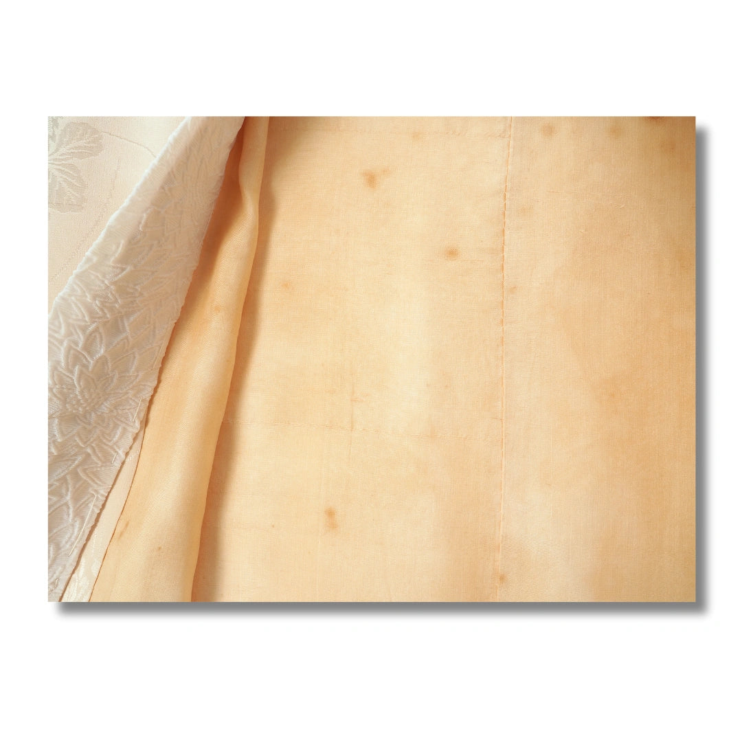 Vintage Damen-Juban in Hellgold mit Blumenmuster