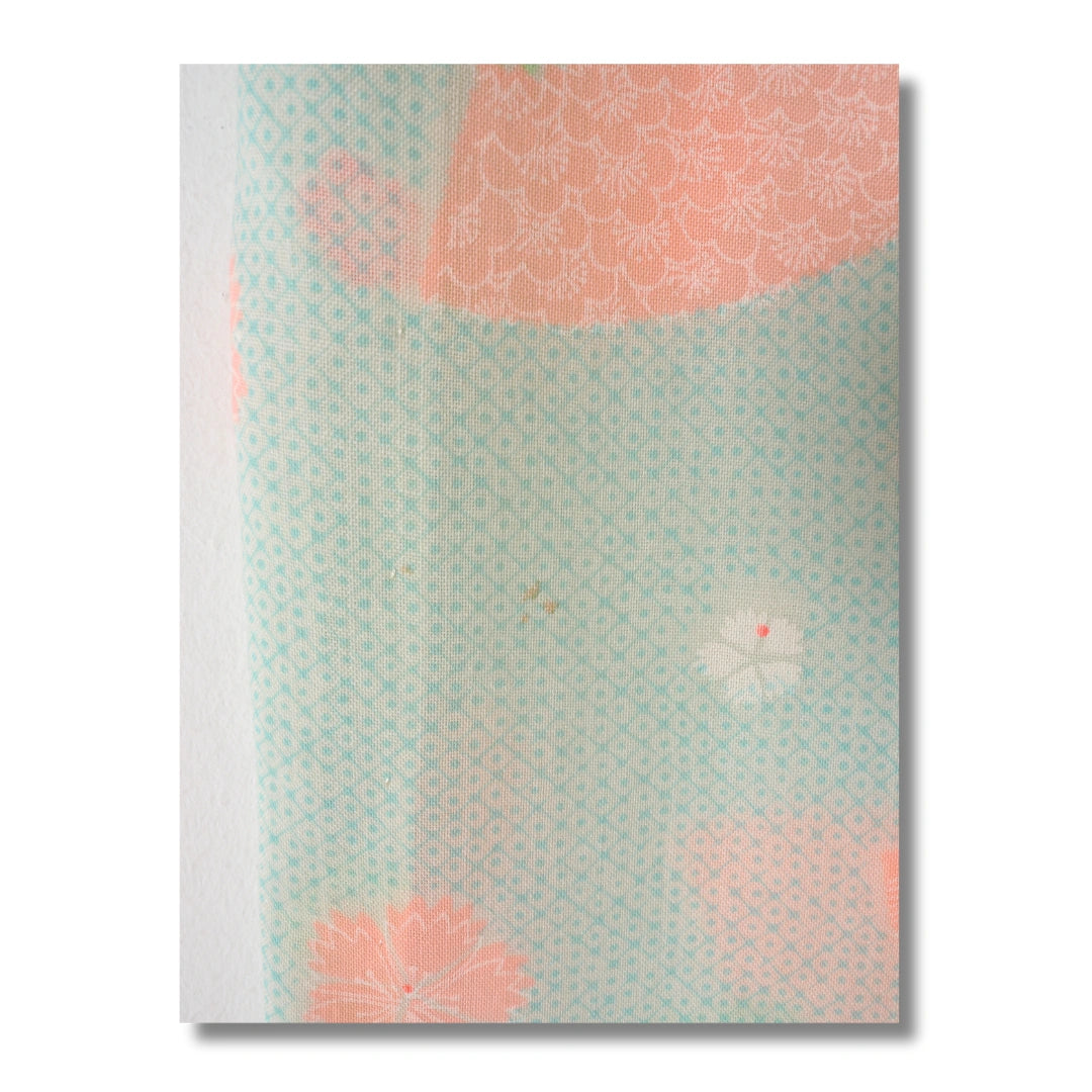 Vintage Damen Naga Juban hellgrün mit pinken Blumen