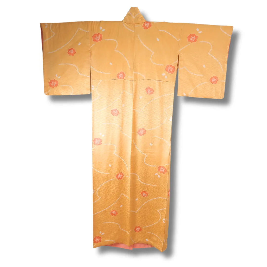 Rückansicht Komon Kimono mit durchgehendem Muster