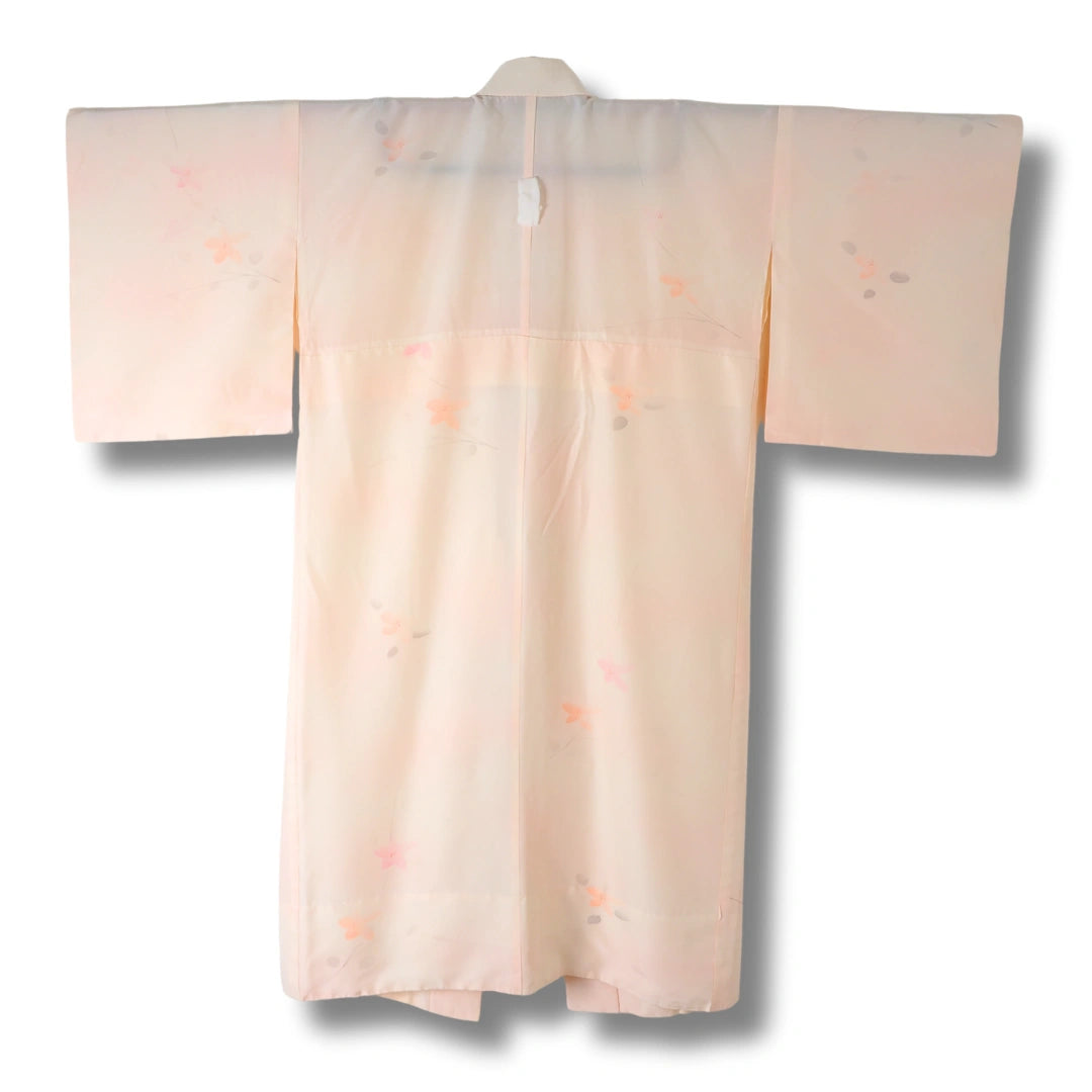 Vintage Damen Naga-Juban hellrosa mit Blumen