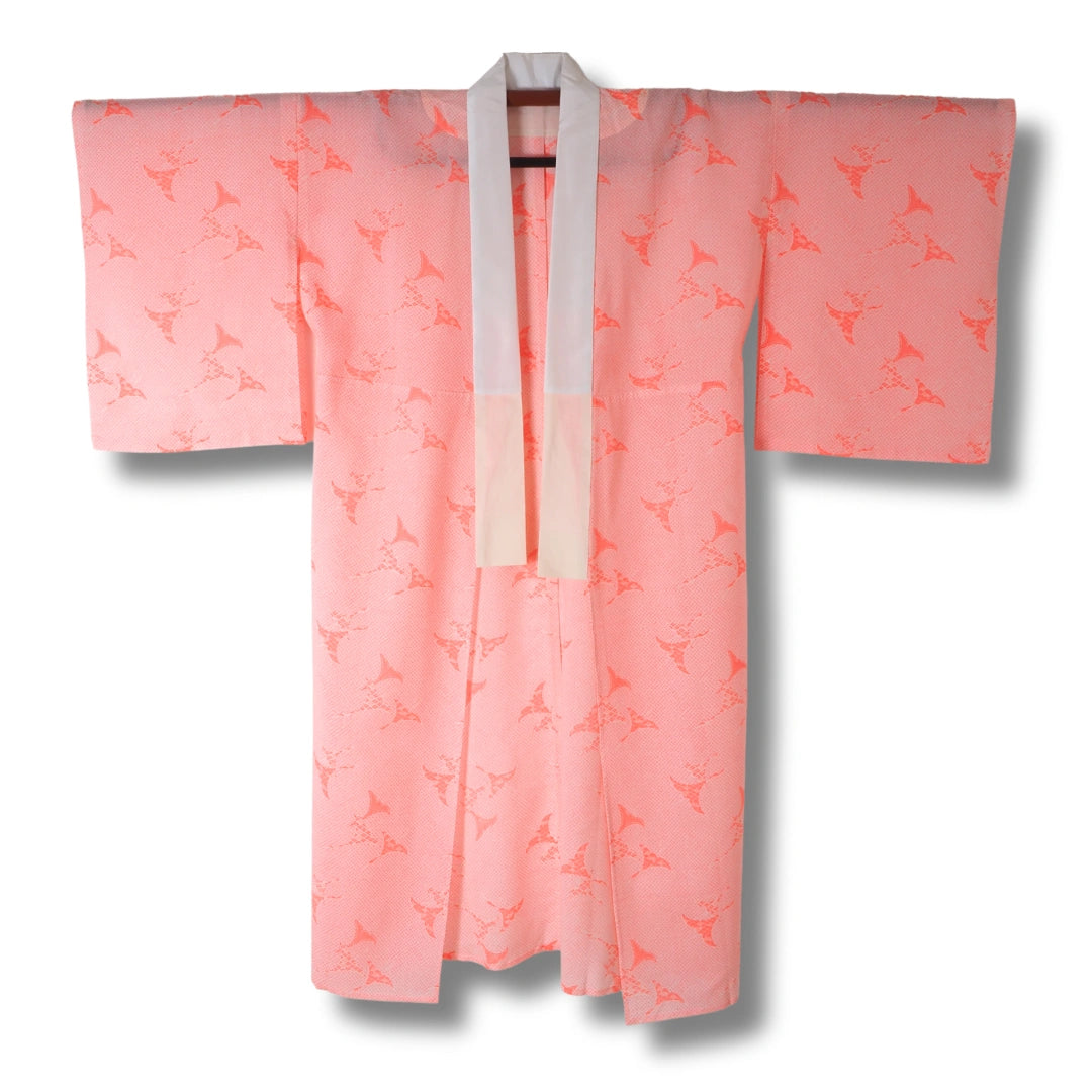 Vintage Damen Naga Juban – Pink mit Vögeln