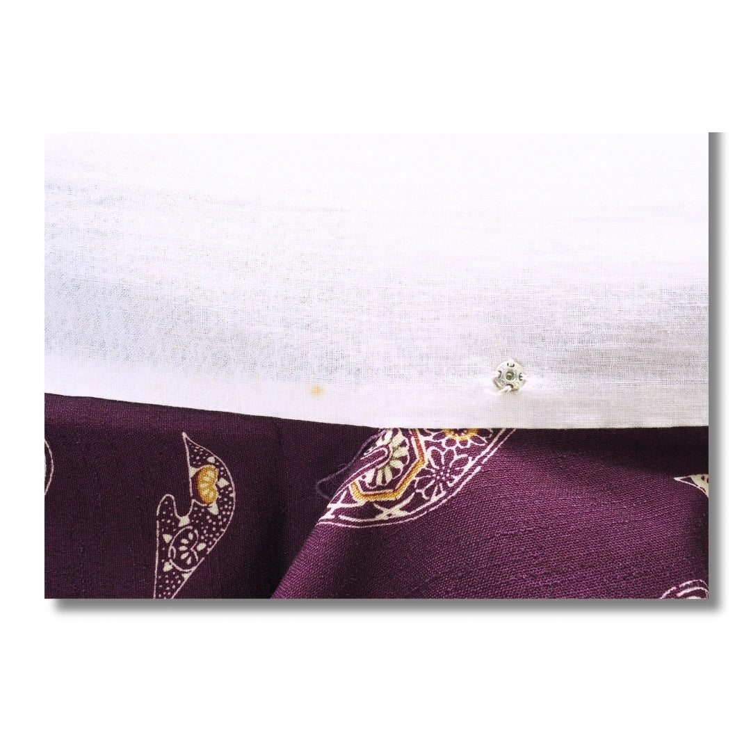 Vintage Damen Kimono Lila – Komon mit Blumenmuster
