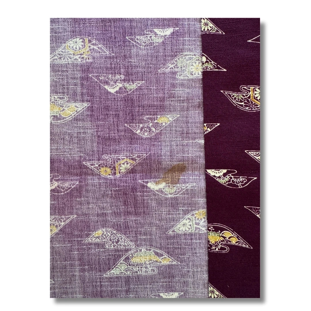 Vintage Damen Kimono Lila – Komon mit Blumenmuster
