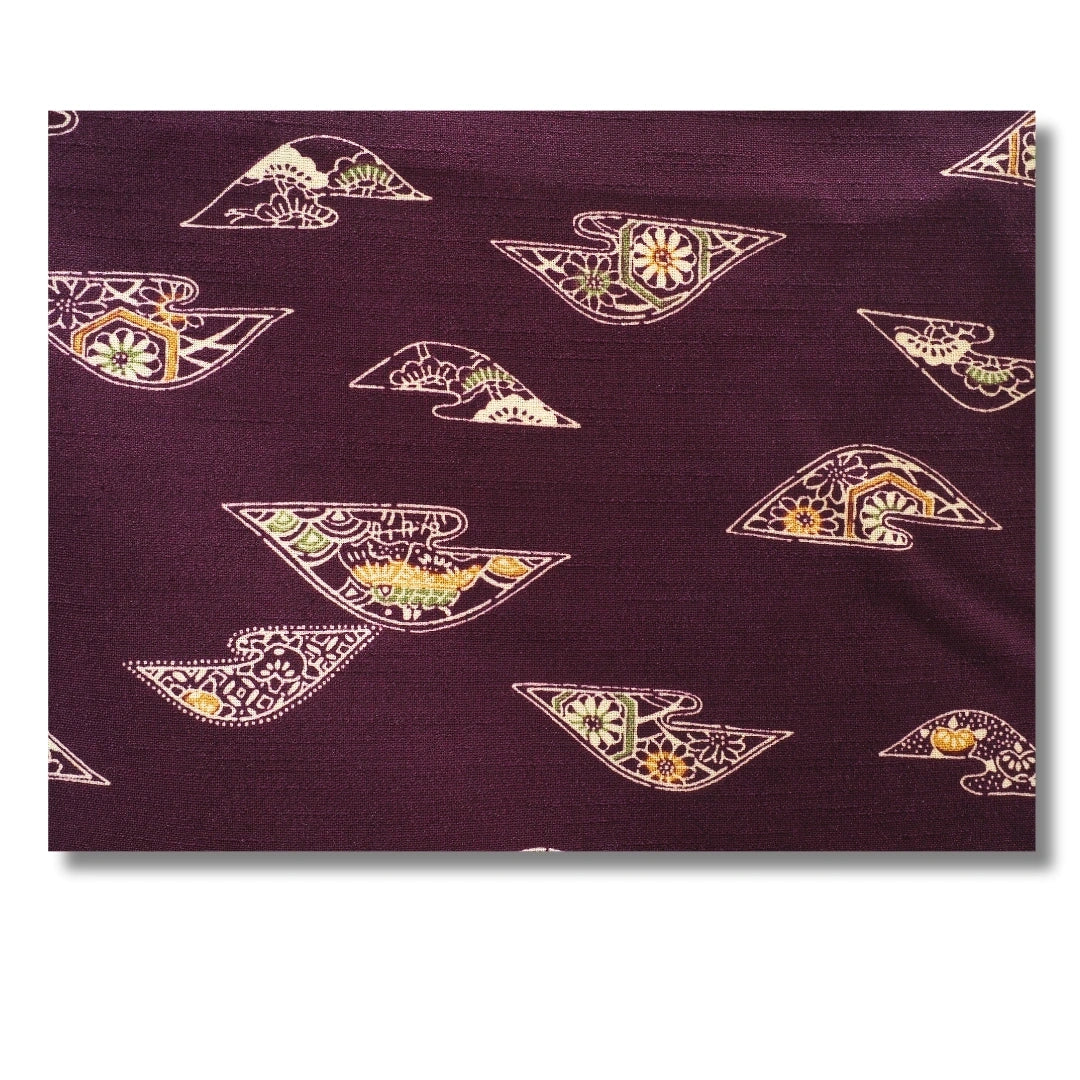 Vintage Damen Kimono Lila – Komon mit Blumenmuster