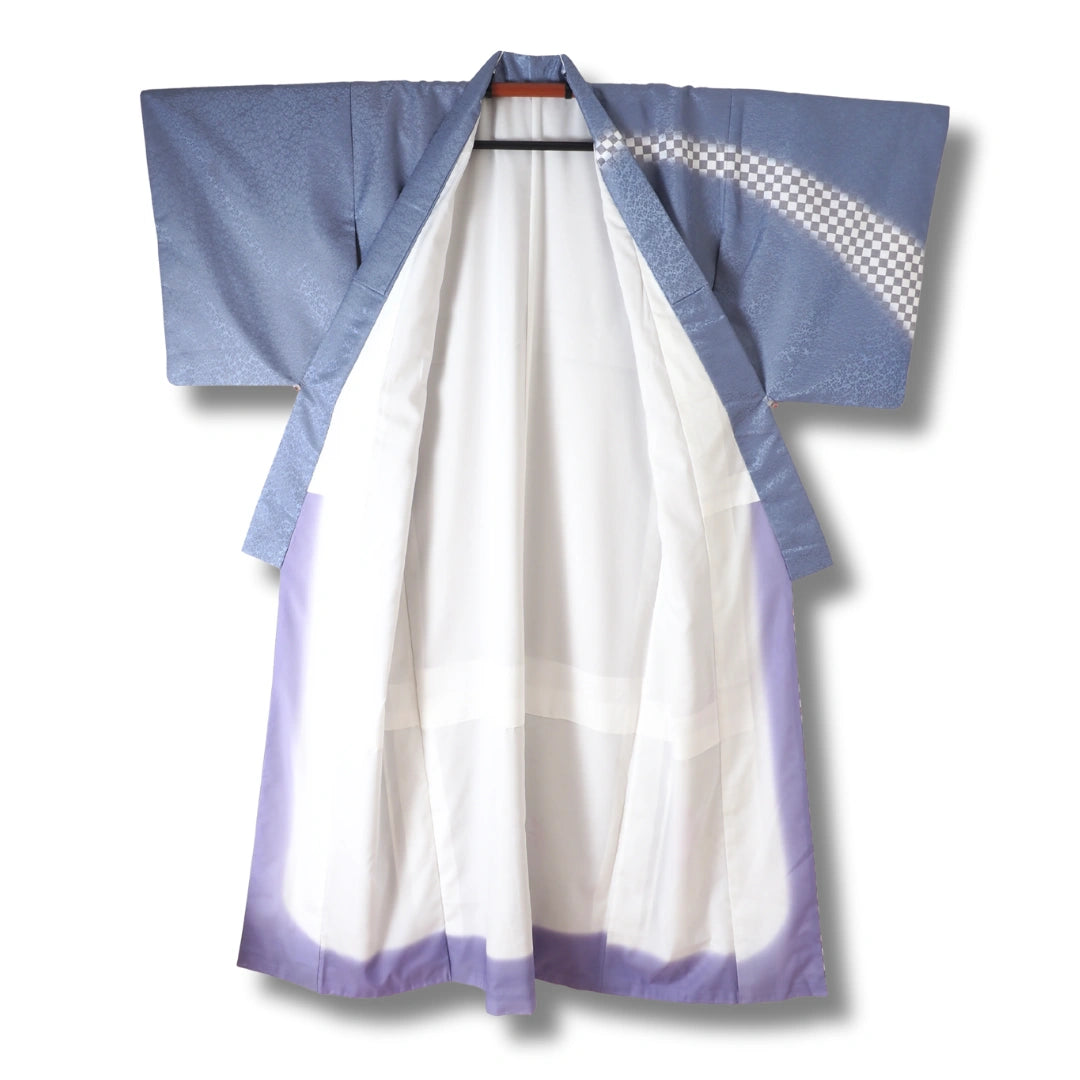 Vintage Damen Homongi Kimono lila mit Blumen