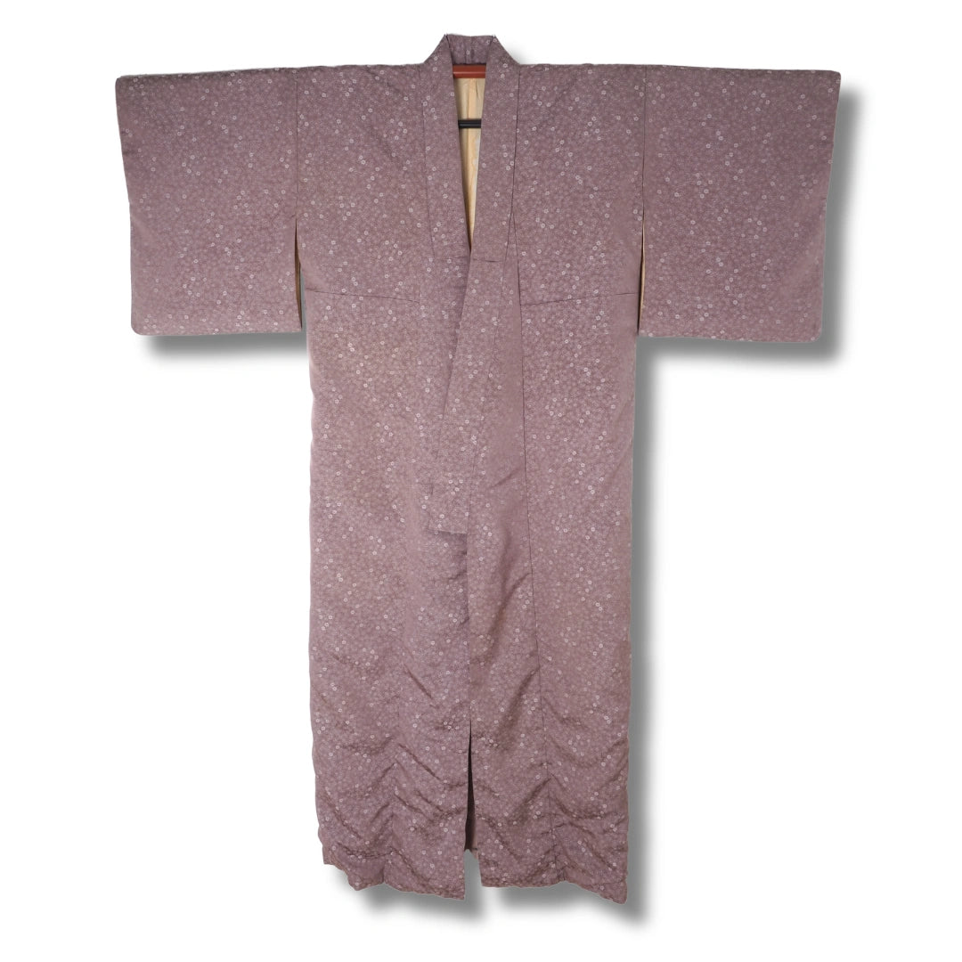 Vintage Komon Kimono lila mit kleinen Blumen