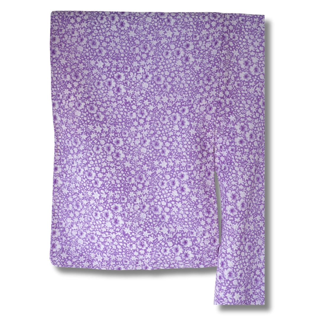 Vintage Damen Komon Kimono Lila mit Blumen
