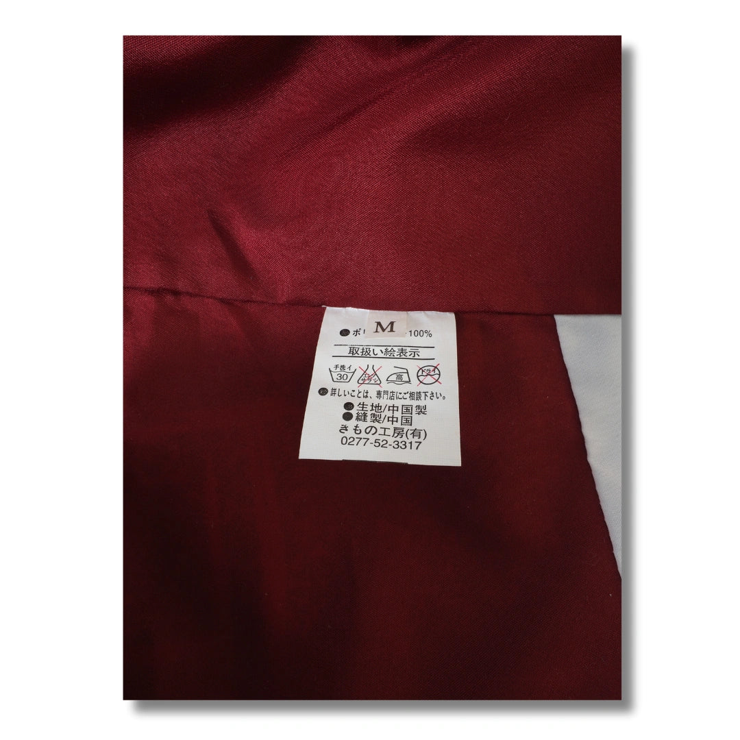 Vintage Damen Komon Kimono Violett mit Punkten