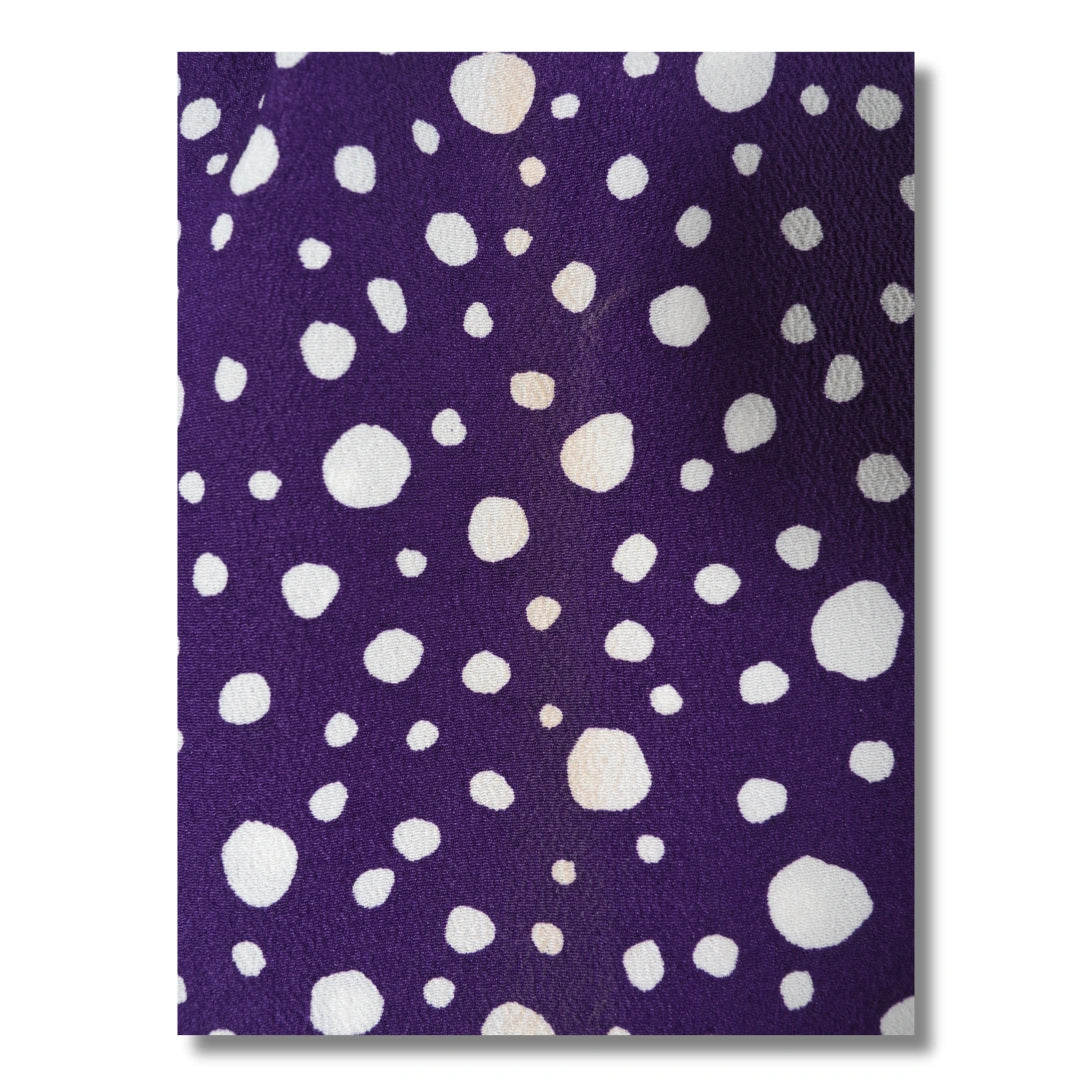 Vintage Damen Komon Kimono Violett mit Punkten