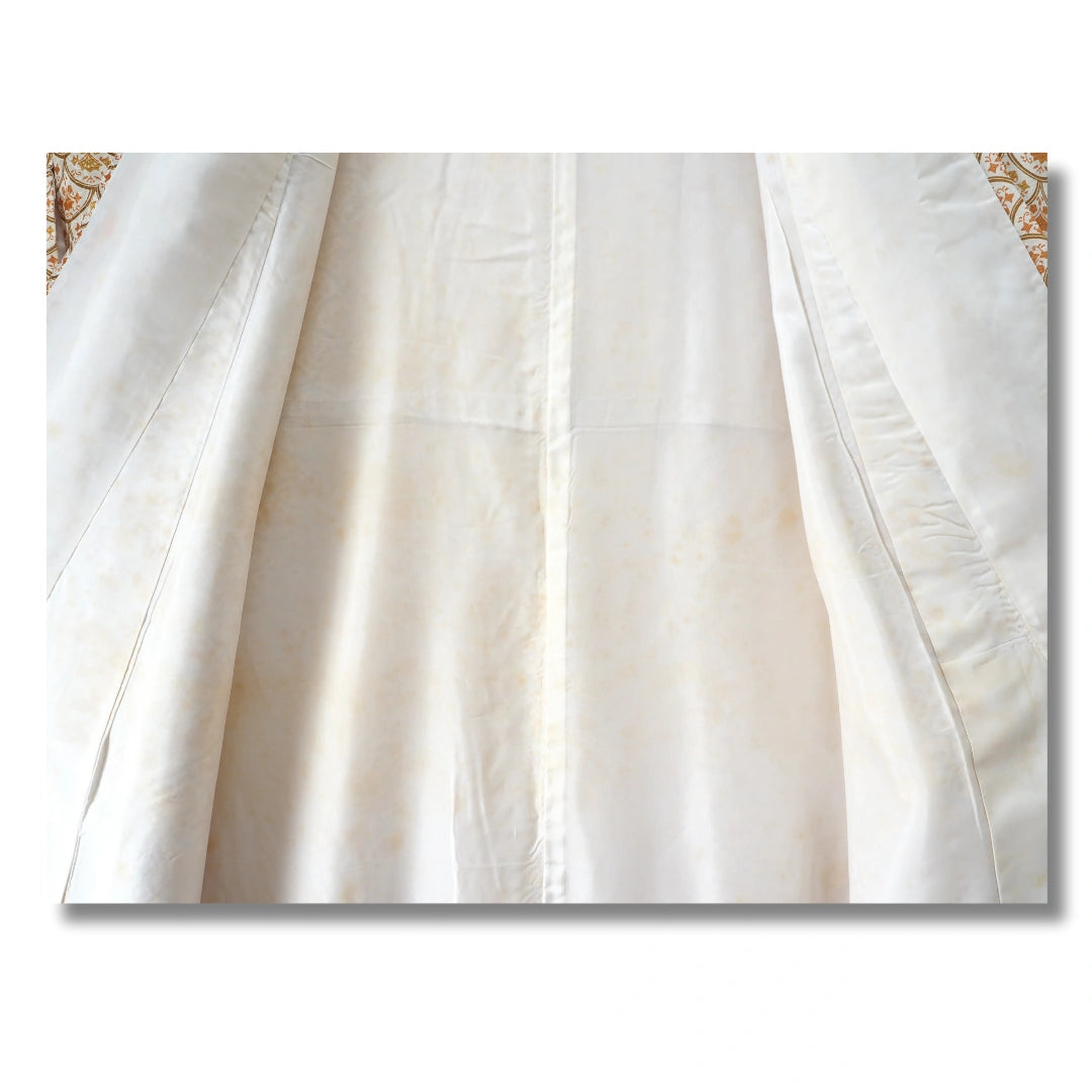 Vintage Damen Komon Kimono hellbraun