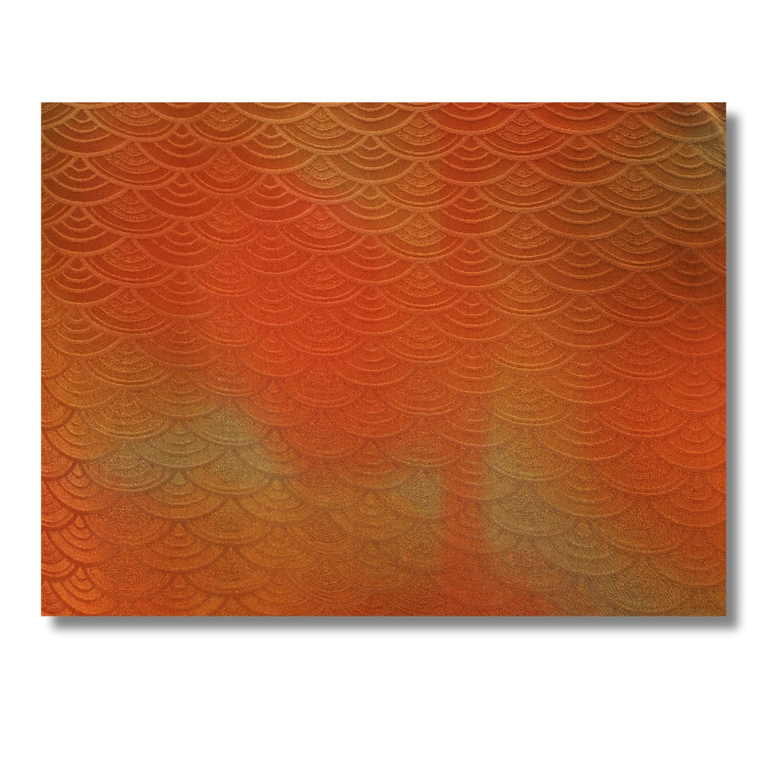 Vintage Damen Komon Kimono Orange mit Bogenmuster