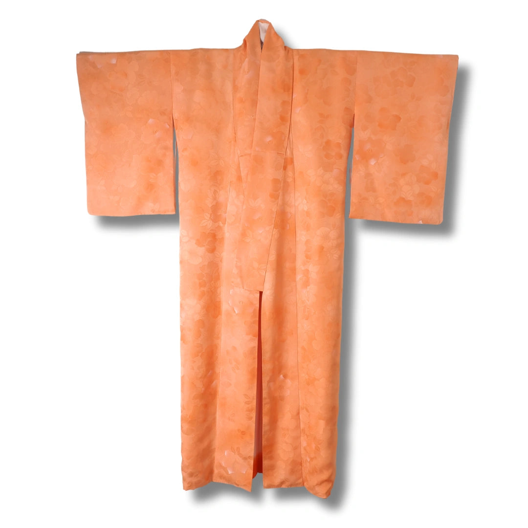 Vintage Iromuji Damen Kimono in Orange mit Blumenmuster