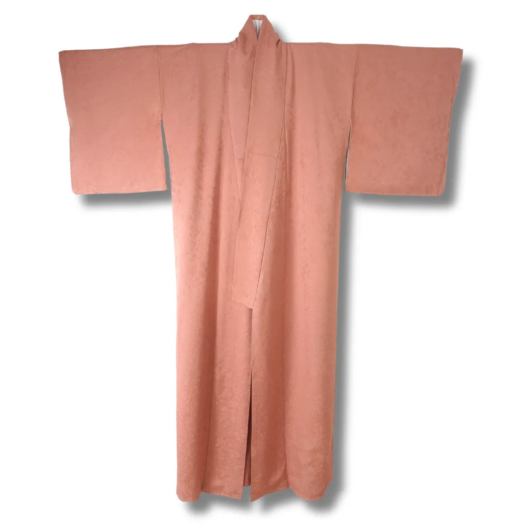 Vintage Iromuji Kimono pfirsichfarben Vorderansicht schlichtes Design