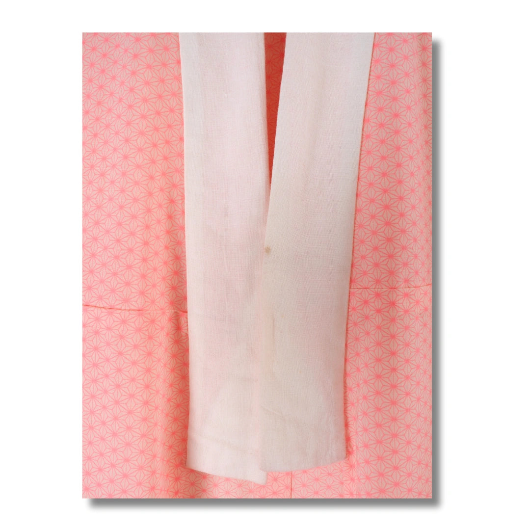 Vintage Damen Juban Rosa mit Asanoha-Muster