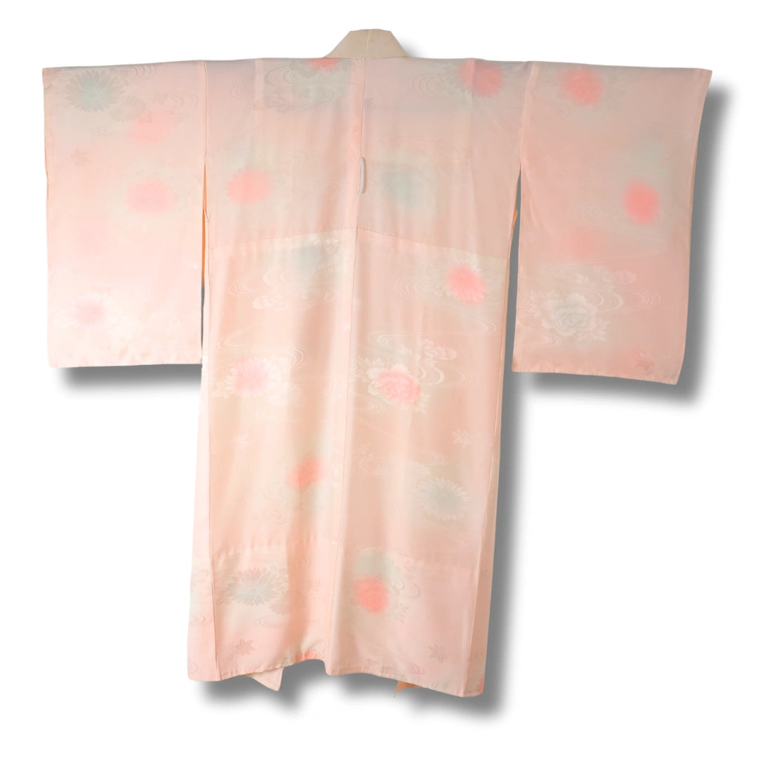 Vintage Damen Naga Juban rosa mit Pastell-Blüten