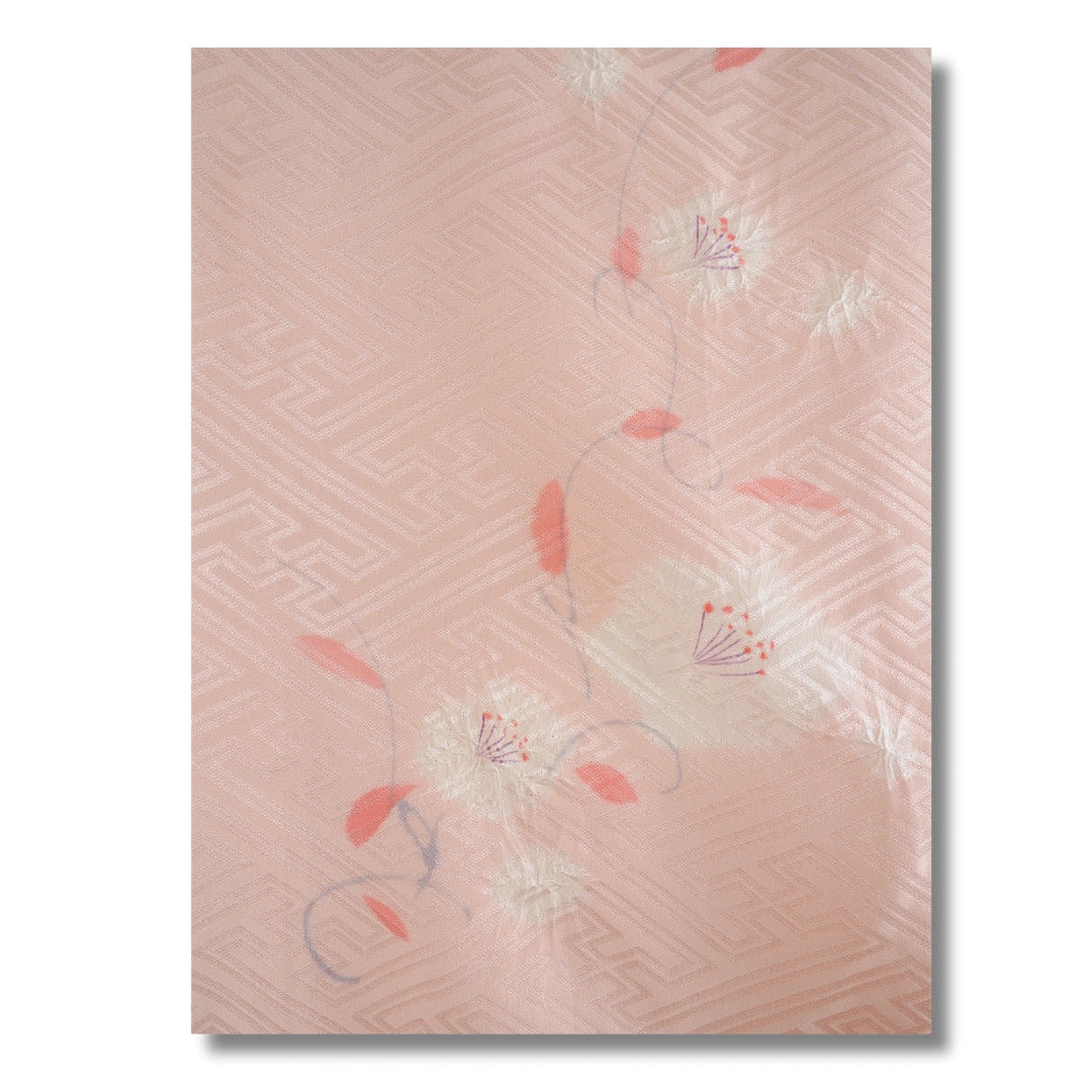 Vintage Damen Naga Juban – Rosa mit weißen Blumen