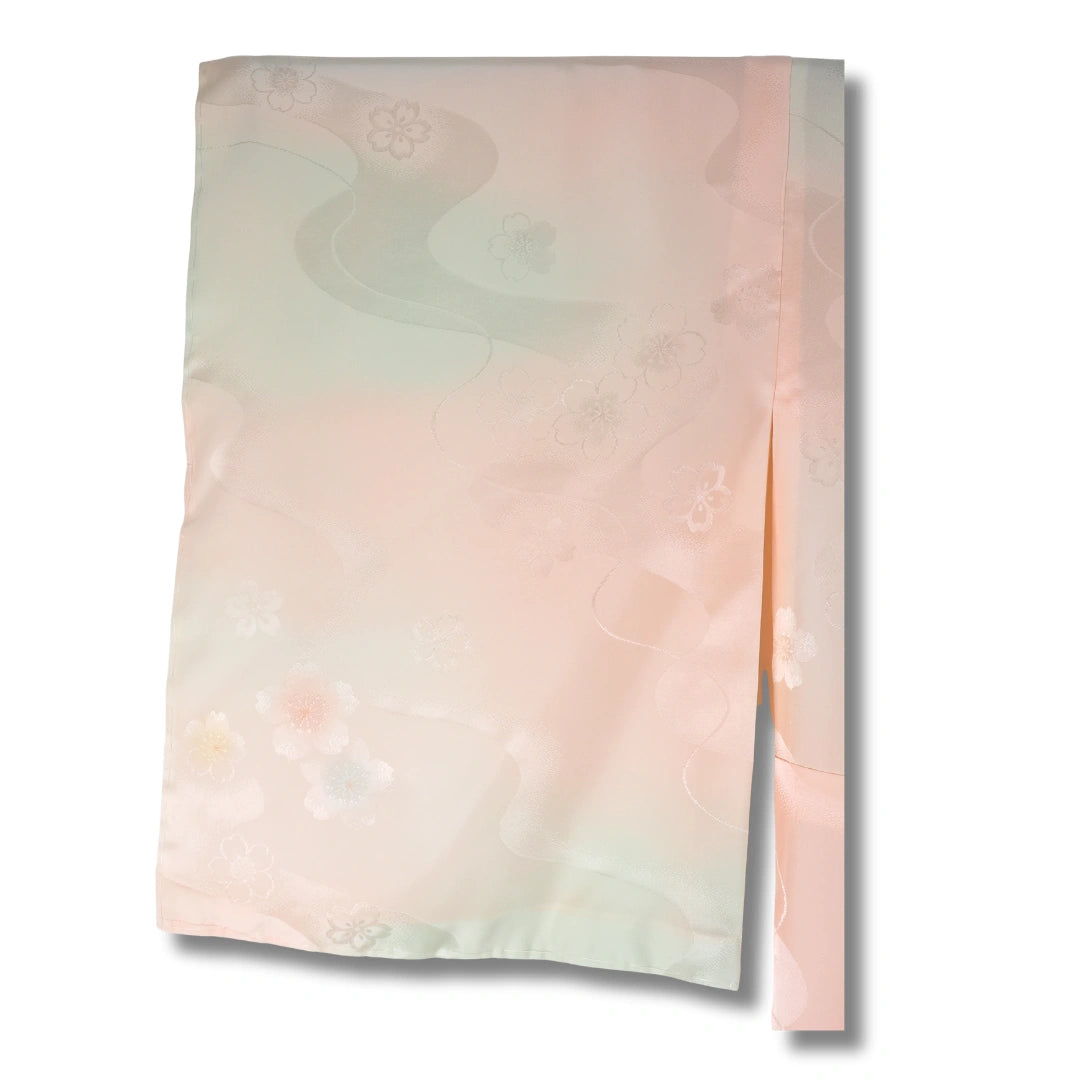 Vintage Damen-Juban Rosa-Weiß mit Blumenmuster