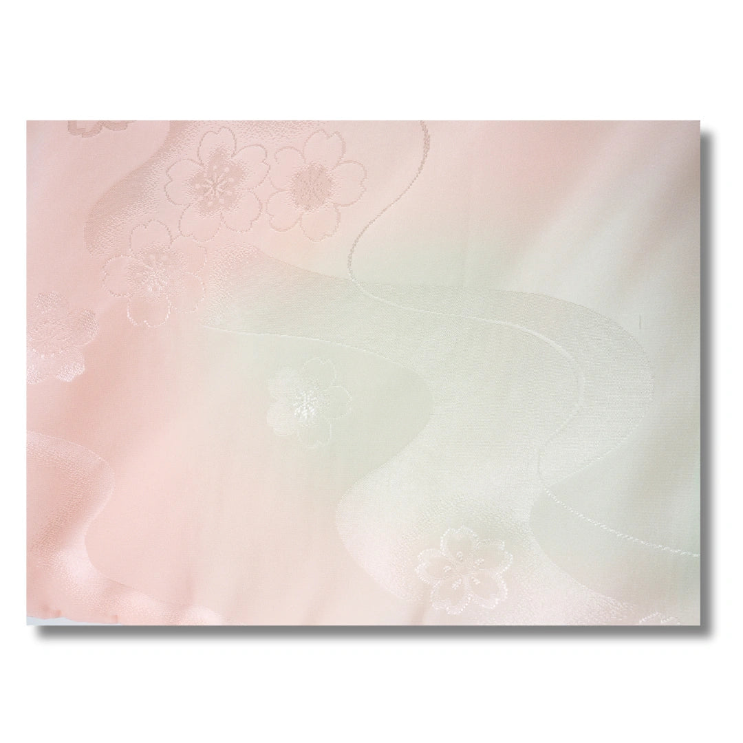 Vintage Damen-Juban Rosa-Weiß mit Blumenmuster