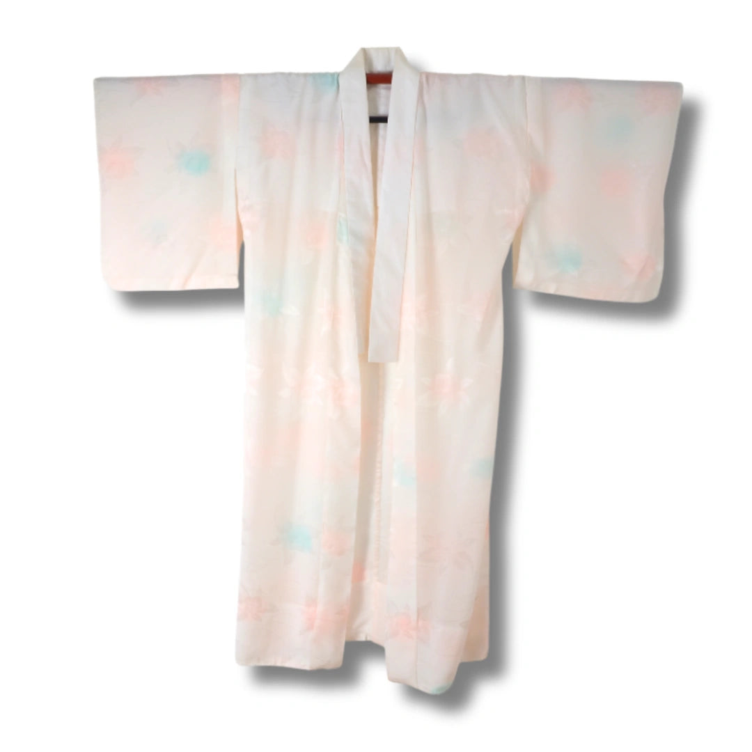 Vintage Damen Naga-Juban Off-White mit Pastellblüten