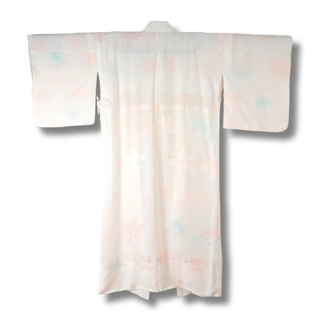 Vintage Damen Naga-Juban Off-White mit Pastellblüten