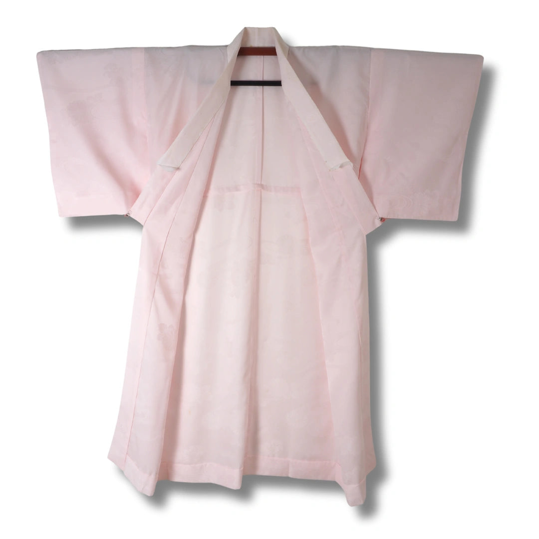 Vintage Damen Juban – Rosa & Weiß mit Streifen und Blumen