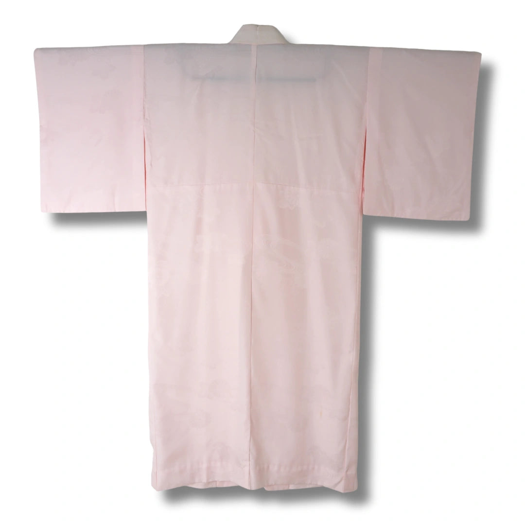 Vintage Damen Juban – Rosa & Weiß mit Streifen und Blumen